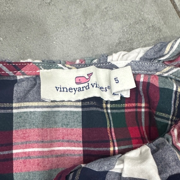 Girls Plaid Shirt - Vineyard Vines Size 5 - Picture 2 of 3